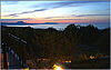 Prines: View of Cape Drapanon and Akrotiri Peninsula at dusk